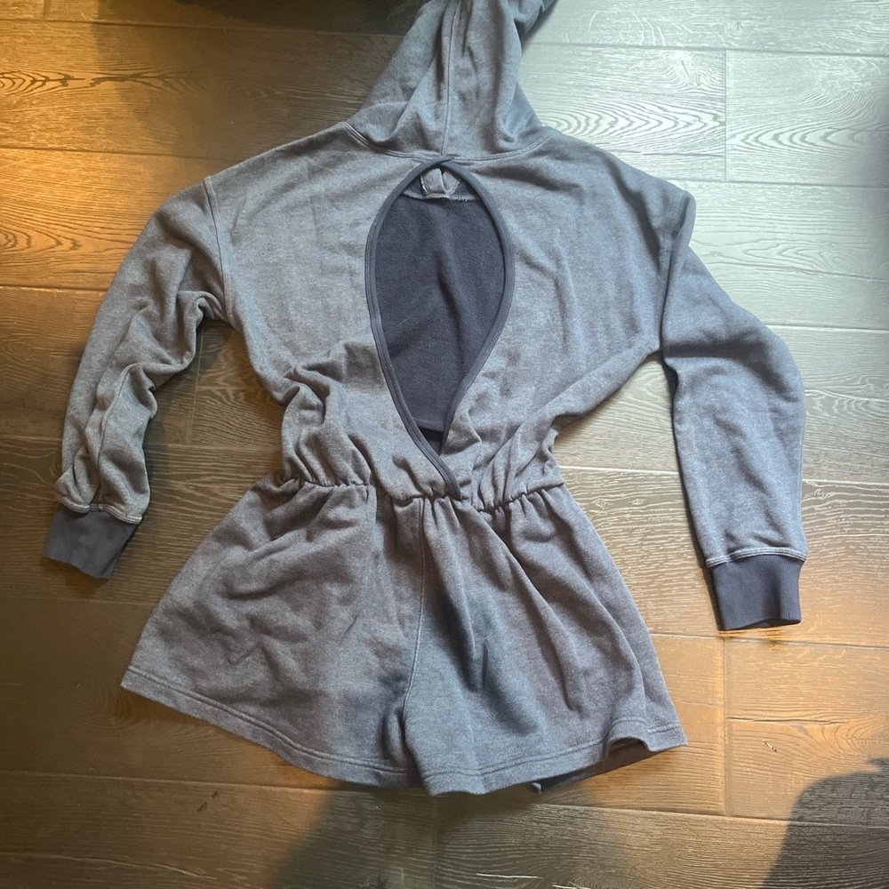 Gray Hooded Jumpsuit